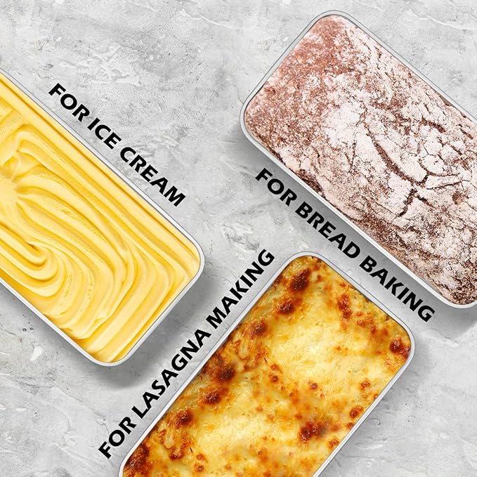 Leonyo 2 Pack 9x5IN Loaf Pans for Baking Bread, 9x5IN Stainless Steel Bread Loaf Pans for Homemade Bread, Meatloaf, Bananas, Brownies, Lasagnas, Dishwasher Oven Safe