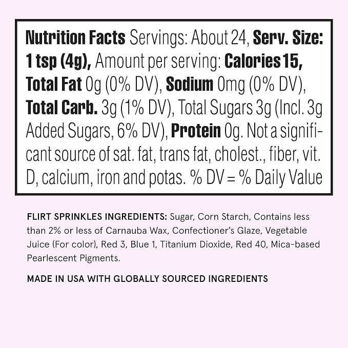 Fancy Sprinkles Flirt Sprinkles | Pink & Red Jimmies with Candy Lips & Heart Shaped Candy | Valentine's, Galentine's & Anniversary | Cake & Cookie Decorating | 1 Pack (0.5c)