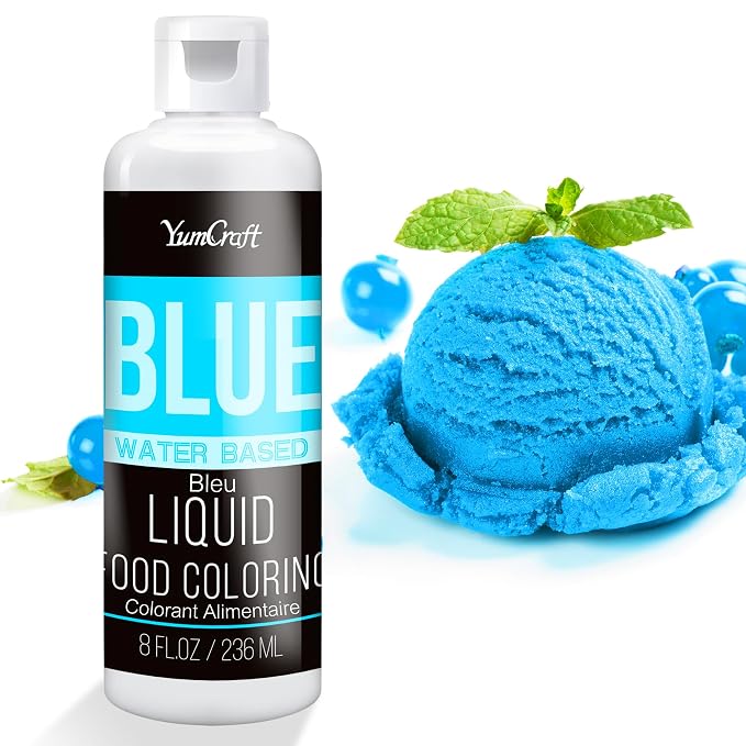 Food Coloring Liquid - Vibrant Color Food Coloring for Cake Decorating, Baking, Easter Egg, Icing - Tasteless Food Color Dye for Fondant, Cooking, Airbrush (Blue, 8 Fl.oz)