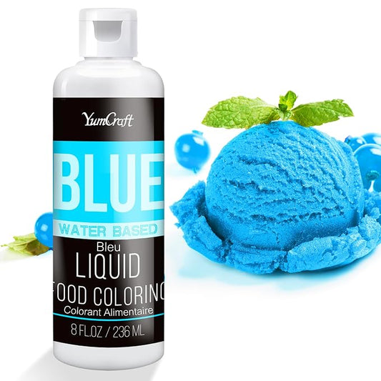 Food Coloring Liquid - Vibrant Color Food Coloring for Cake Decorating, Baking, Easter Egg, Icing - Tasteless Food Color Dye for Fondant, Cooking, Airbrush (Blue, 8 Fl.oz)