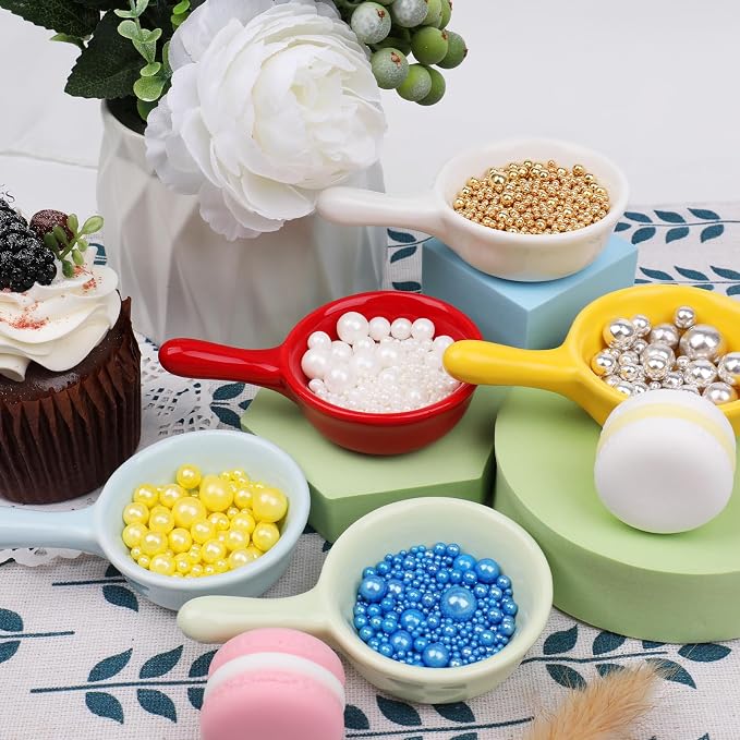 Pastel Sprinkles for Cake Decorating, 130g/4.6oz Edible Macaron Pearl Sprinkles Mix, Sugar Candy Pearls for Baking, Cookie Decorations and Cupcake Toppings, Wedding Party Easter Supplies