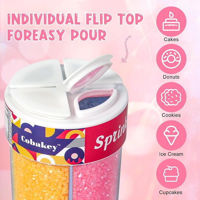 Easter Sanding Sugar Edible Pink Blue Yellow Green Sugar Sprinkles for Cake Decorating Crystal Candy Sparkling Sanding Sugar for Cupcake Toppers Cookie Decorations Wedding Party Celebrations 6.5oz