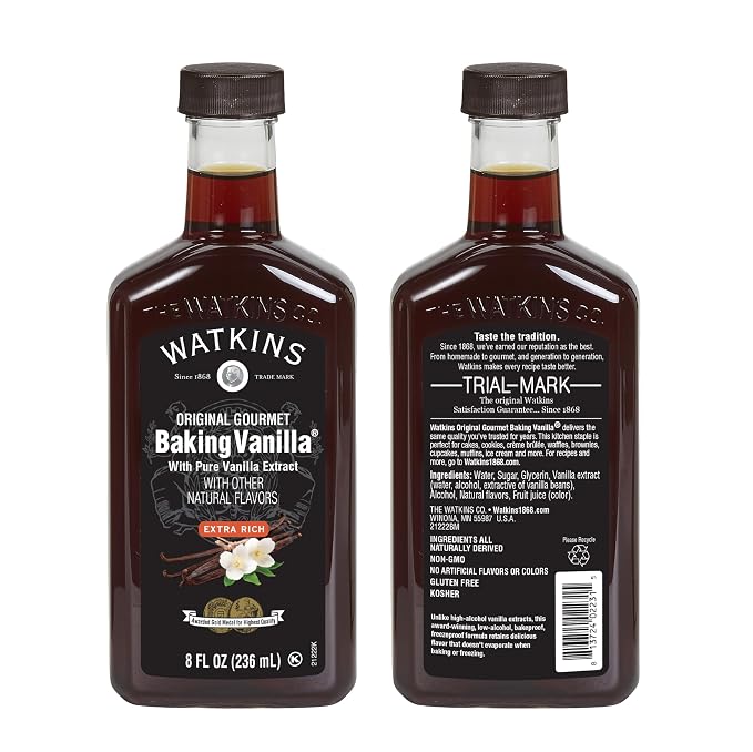 Watkins All Natural Original Gourmet Baking Vanilla with Pure Extract, 8 fl. oz. Bottle, 1-Pack