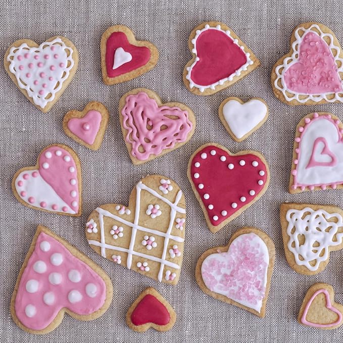 ALLTOP Heart-Shaped Cookie Cutter Set - 4 Size Biscuit Cutter for Valentine's Day Baking, Donut, English Muffin, Dessert,and More