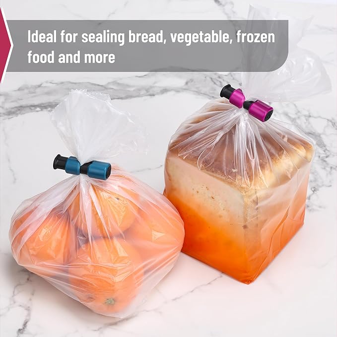 Mr. Pen- Squeeze and Lock Bread Bag Clips, 2.4 Inch, 8 Pack | Multicolor Squeeze Lock Clips, Reusable Bag Closures for Bread, Snacks, Coffee, Food Storage, Fits Thick and Thin Bags