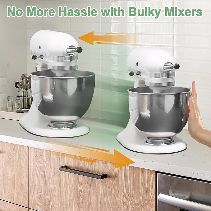 Sliding Mat Compatible with KitchenAid 5-8 Quart Bowl-Lift Stand Mixer, Acrylic Mixer Slider Mat for Kitchen Aid Stand Mixer, Slider Pad for Kitchen Appliances