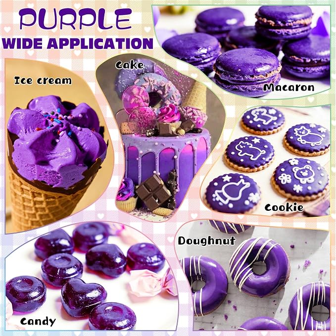 Purple Natural Food Coloring - 50ml Plant Based Food Dye, No FD&C & Artificial Dyes, Gluten-Free, Food-Grade, Vibrant Liquid Colors for Icing, Baking, Cake Decorating, Frosting, Fondant, Slime - 1.69 Fl.Oz Bottles