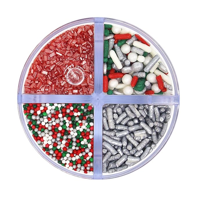 Mystic Sprinkles 4 Cell Sprinkle Assortments (A Classic Christmas in Silver, Petite)