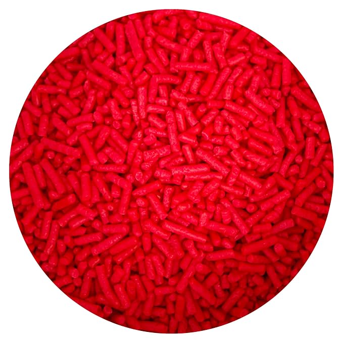 Bright Red Sprinkles Jimmies 4 oz, Sprinkles For Cake Decorating, Baking, Ice Cream & More, The Hampton Candy Company