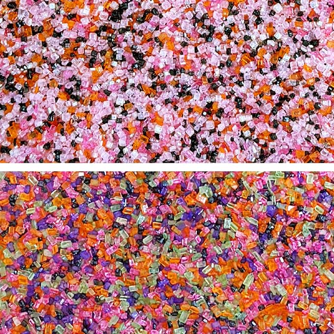 Fancy Sprinkles Scream & Gleam Sugar Set | Halloween Sugar Crystals | Screamsicle & Neon Nightmare | Cookie Decorating & Cocktail Rimming | Halloween Gift | 2 Pack (4.6 oz)