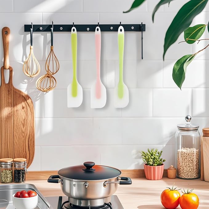 3 Pcs Silicone Spatula,8.2 Inch Heat-Resistant Spatula,Non-stick Rubber Spatulas, Baking Mixing Tool (Small)