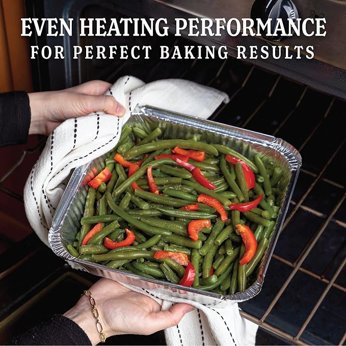 PLASTICPRO Disposable 9'' X 9'' X 2'' Inch Square Aluminum Tin Foil Baking Pans Bakeware - Cookware Perfect for Baking Cakes, Breads, Brownies, Bread, Meatloaf, Lasagna, Pack of 25