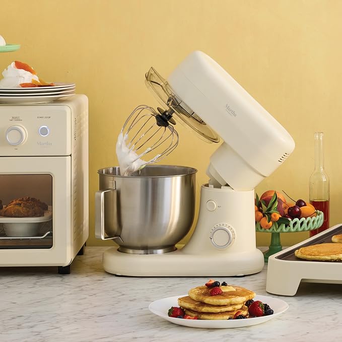 Martha Stewart 5.3Qt Stand Mixer, 12-Speed Tilt-Head Electric Kitchen Mixer with Stainless Steel Bowl, Dough Hook, Whisk & Beater, Splash Guard, Ideal for Baking Bread, Cake & Whipping, Honeydew Green