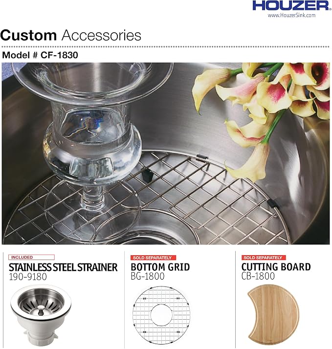 Houzer Club Stainless Steel Kitchen Bar & Prep Sink - 18 Inch Undermount Compact Round Sink, Durable & Versatile, Essential for Home & Apartment, Nested 10-Pack - CF-1830-10