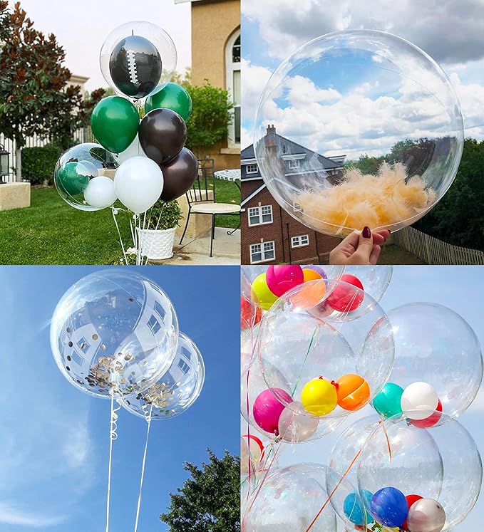 20 Inch Bobo Balloons Bubble Balloons, 30 Pcs Clear Bobo Balloon, Large Transparent Bubble Balloon for Christmas Wedding Birthday Party Decoration