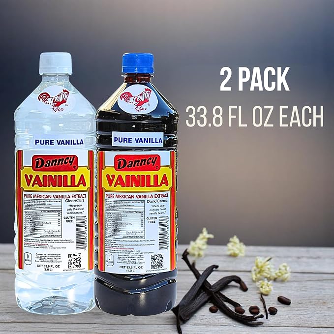 Danncy Vanilla Dark & Clear 33 oz 2 Pack – Authentic Mexican Vanilla Flavor