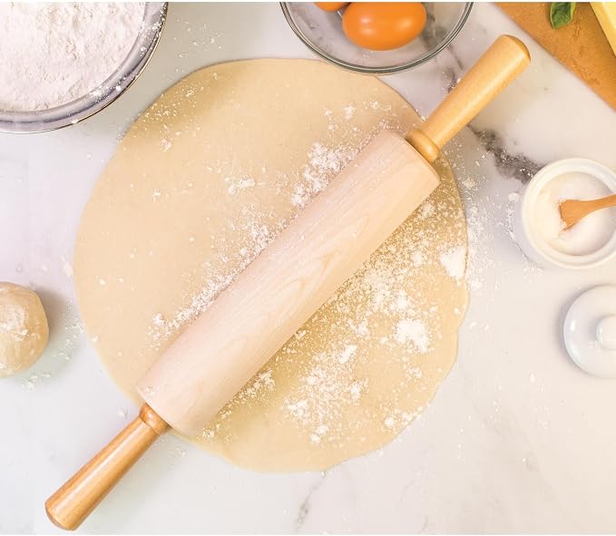Mrs. Anderson’s Baking Stainless Steel Ball Bearing, Classic Wooden Rolling Pin, Made in America, 10-Inch x 2.25-Inch