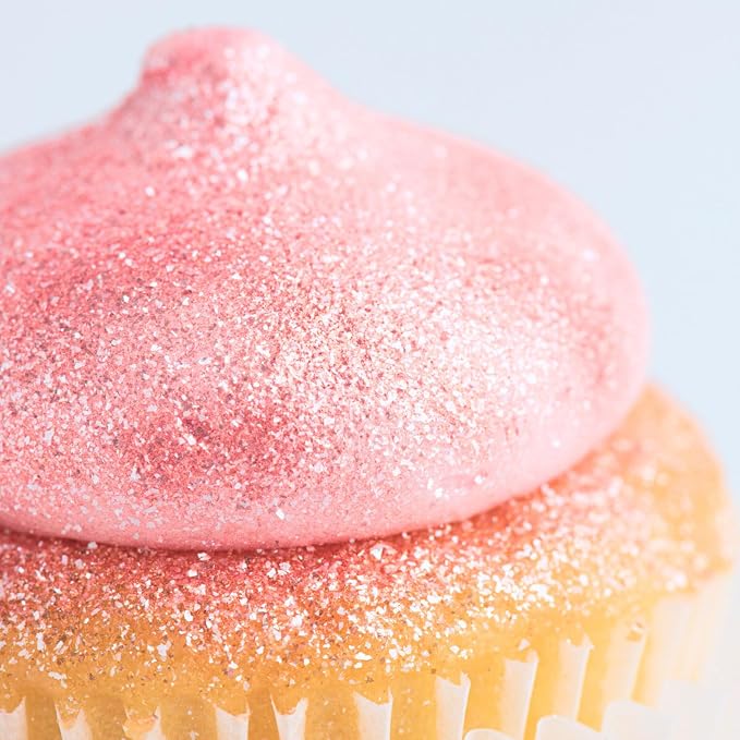 Sweets Indeed Pink Edible Glitter – Valentines Day Food-Grade Drink & Baking Shimmer for Cocktails, Beverages, Cakes & Desserts – 4 gram jar