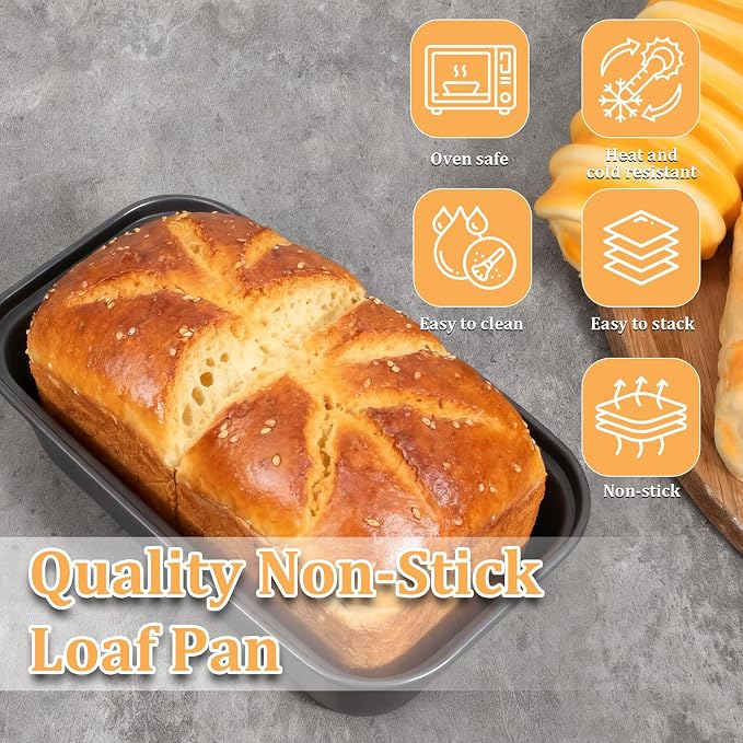 12 Pcs Mini Loaf Pan for Baking Bread, Non-Stick Carbon Steel Baking Bread Pan 6.1 x 3.3 x 2.1 Inches Small Banana Bread Tins for Oven Bake Small Rectangular Bread