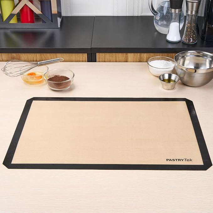 Restaurantware Non-Stick Baking Mat - 1 Full-Size 15.7 x 23.6 Inch Silicone Heat-Resistant Oven-Safe Mat - Reusable Rectangular Black Mat for Bakery and Catering