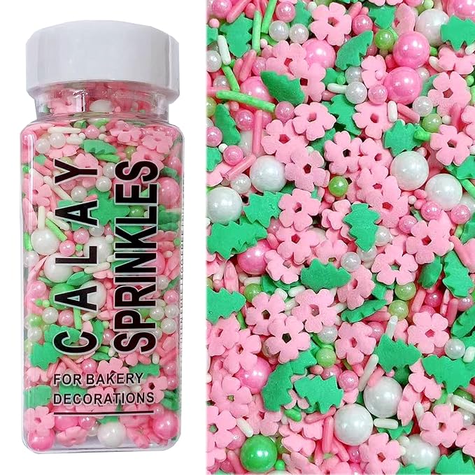 PhilaeEC Pink Flower Tree Sprinkles Edible for Cake Decoration Spring Peals Jimmies Mix Sprinkles Cake Baking Cookie Cupcake Toppers Decoration Vanlentine Party Wedding Supplies