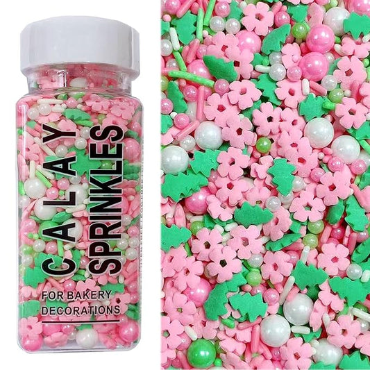 PhilaeEC Pink Flower Tree Sprinkles Edible for Cake Decoration Spring Peals Jimmies Mix Sprinkles Cake Baking Cookie Cupcake Toppers Decoration Vanlentine Party Wedding Supplies