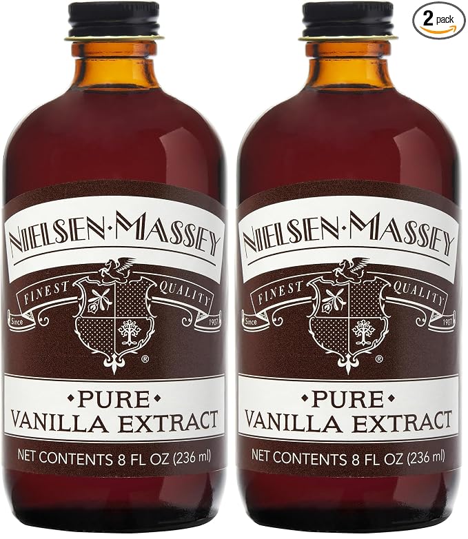 Nielsen-Massey Pure Vanilla Extract for Baking and Cooking, 8 Ounce Bottle (Pack of 2)