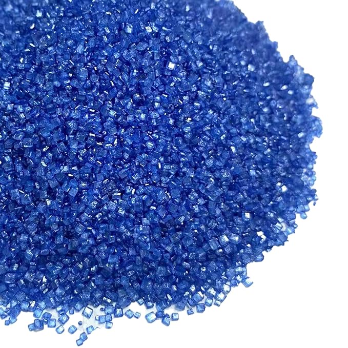 Sentovac Royal Blue Sanding Sugar for Baking Edible Sparkling Coarse Sugar Crystals Sprinkles for Baking Topping Cake Cookie Cupcake Topper Ice Cream Decoration Supplies 3.2 OZ