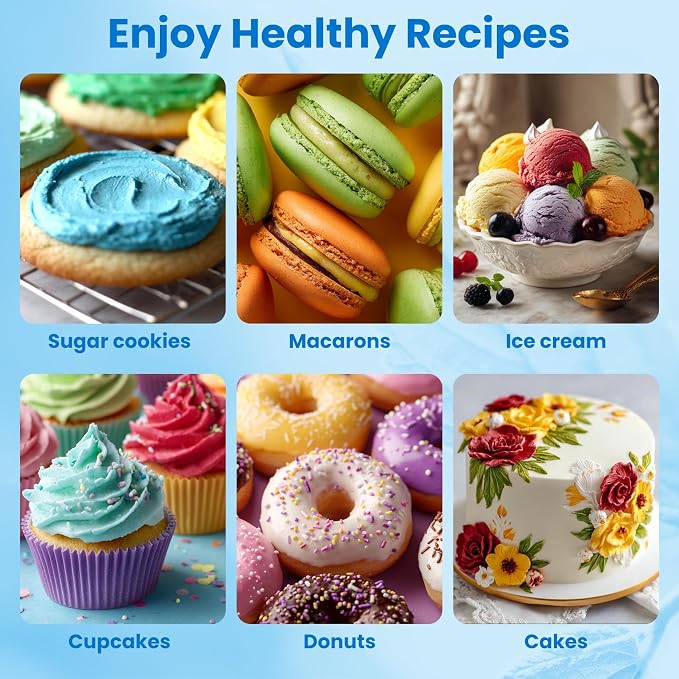 Natural Food Coloring, 6 Colors Powdered Food Coloring, FD&C & Artificial Dye Free Food Coloring for Frosting, Cake Decoration, Baking, Easter Eggs, Stable Color Performance, Bright Color, 5g/Bottle