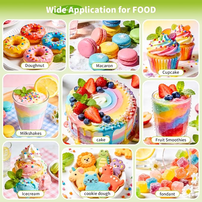 Natural Food Coloring - FD&C & Artificial Dye Free Formula Color 4 Natural Food Dye Set for Icing Frosting Cake Baking Easter Egg Fondant Cooking Decorating - 0.35 Fl. oz (10 ml)/Bottles