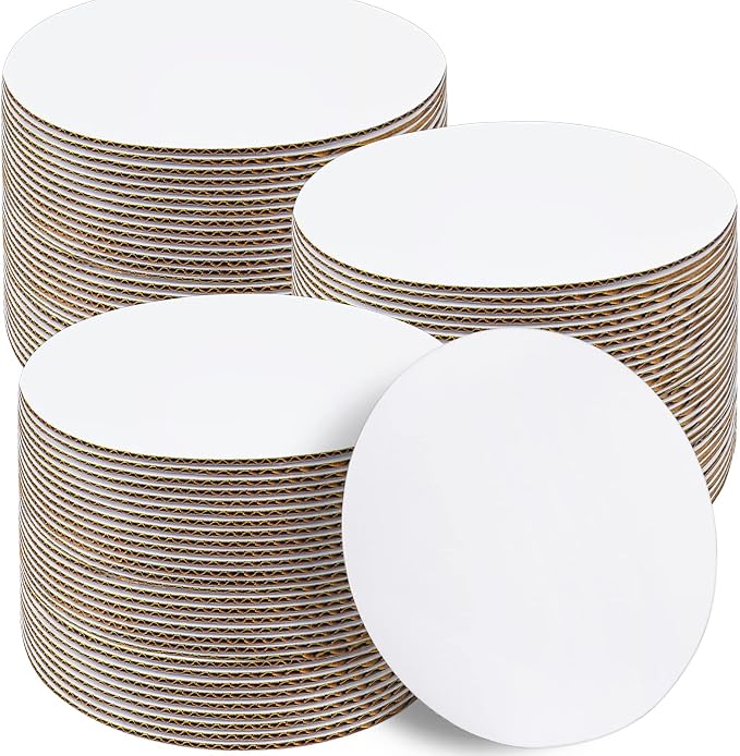Sudaya Cake Boards 50 PCS, Cake Boards 8 Inch Round, Cardboard Cake Rounds, Disposable Cake Plates, Food Grade Cake Base Cake Tray Cake Circles, 8 Inch Cake Board White Cardboard Circles Round Base