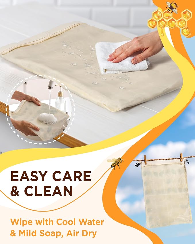 Reusable Beeswax Bread Bag for Homemade Bread, Extra Large Cotton Sourdough Bread Storage Bags, Freezer Safe Bread Keeper for Baker