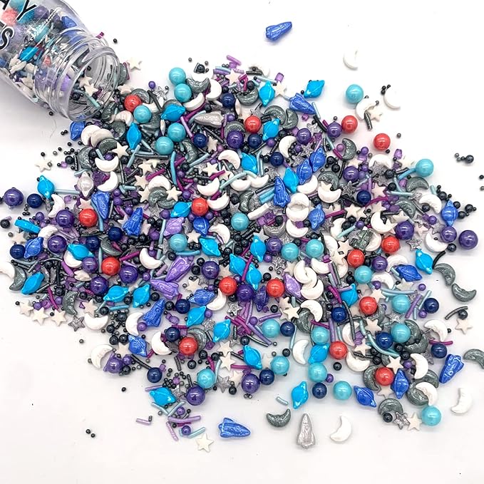 Galaxy Stars Universe Sugar Sprinkles Edible Cake Cookie Cupcake IceCream Donut Decoration Cake Topper 3.4oz