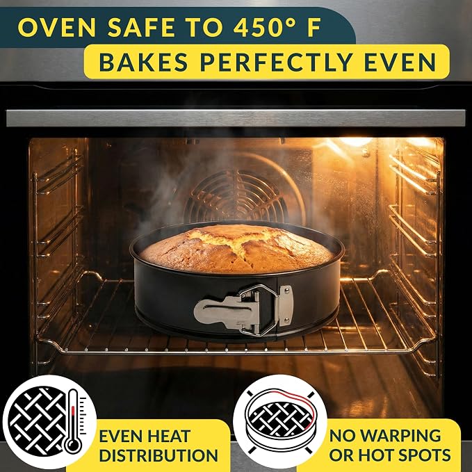 Cheesecake Pan 10 Inch Carbon Steel With Removable Bottom – Leakproof Design, Nonstick Coating Springform Pan – Durable Cake Mold With Secure Latch, Even Heat Cheese Cake Pans For Baking
