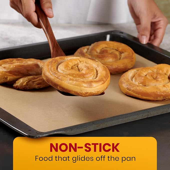 Quarter Sheet Pans 8x12 Inch Pack of 120 Parchment Paper Baking Sheets by Baker’s Signature | Precut Silicone Coated & Unbleached – Will Not Curl or Burn – Non-Toxic & Comes in Convenient Packaging