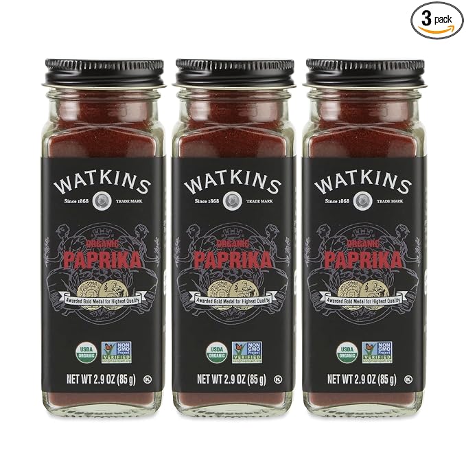 Watkins Gourmet Organic Spice Jar, Paprika, 2.9 Ounce Jar, 3 Count