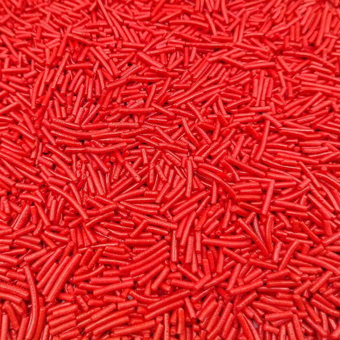 Jimmies Sprinkles, Edible Jimmy Sprinkles, Red Crunchy Jimmies Mix for Cake Decorating, Edible Cookie Cupcake Decorations for Halloween Baking and Christmas Party Treats