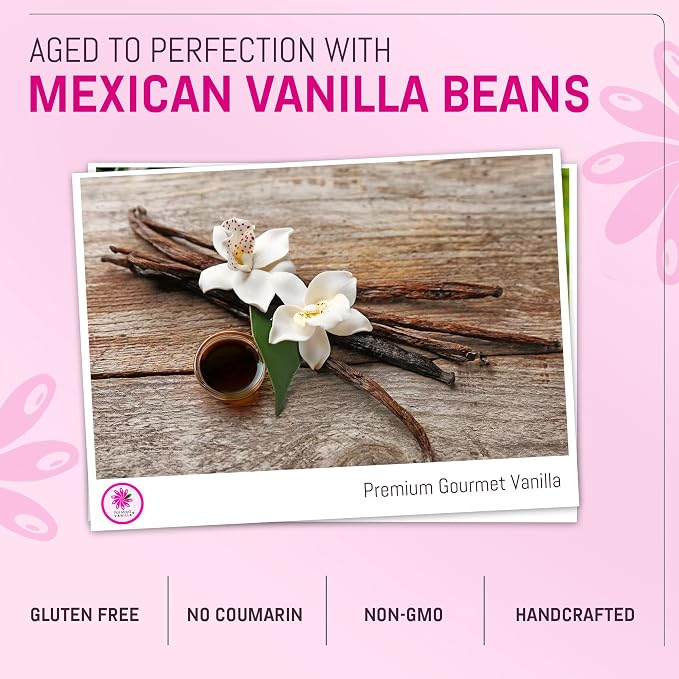 Flor Maya Vanilla Extract – Premium Aged Blend Made with Mexican Vanilla Beans | Gourmet Vanilla Bean Extract for Baking, Cooking & Desserts | Gluten Free, Non-GMO, No Coumarin | 8.45 fl oz