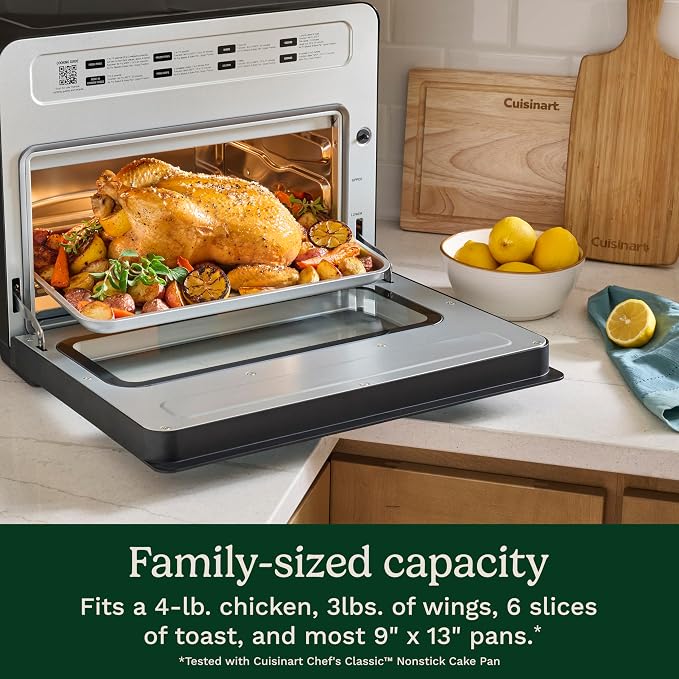 Cuisinart 10-in-1 Digital Air Fryer Toaster Oven, Countertop Convection Oven with Stainless Steel Interior Air Fry, Bake, Toast & Roast, Family Size Fits 4-lb. Chicken, PFAS Free Accessories