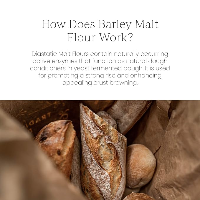 Breadtopia Organic Diastatic Malt Powder 8 oz. | Non-GMO Malted Barley Flour | No Additives, No Sugar, & No Fillers | Milled from Whole Malted Barley Kernel |