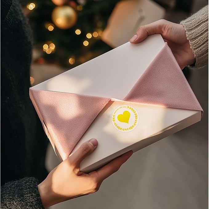 100 Pcs Handmade with Love Stickers, Transparent Foil sticker, 1.6 Inch Round Self-Adhesive Seals for Gift Packaging, Small Business, Envelope & Thank You Cards (Gold)