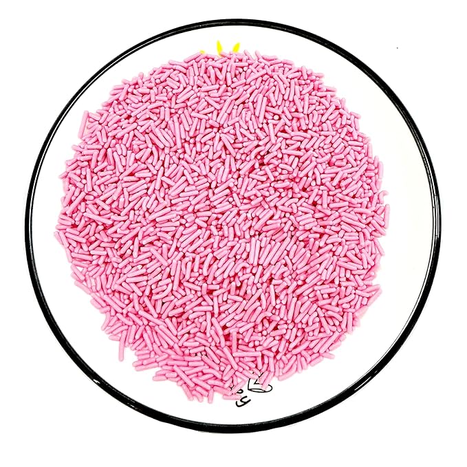 Homipooty Pink Soft Jimmies Sprinkles Edible Candy Jimmies Sprinkles for Cake Decorating 78g/2.75oz Cookie Cupcake Topper Ice Cream