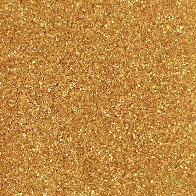 PhilaeEC Gold Sanding Sugar Edible Sparkling Crystals for Baking Cake Decoration Cookie Ice Cream Cupcake Toppers Wedding Party Valentines Halloween Christmas Supplies 5oz