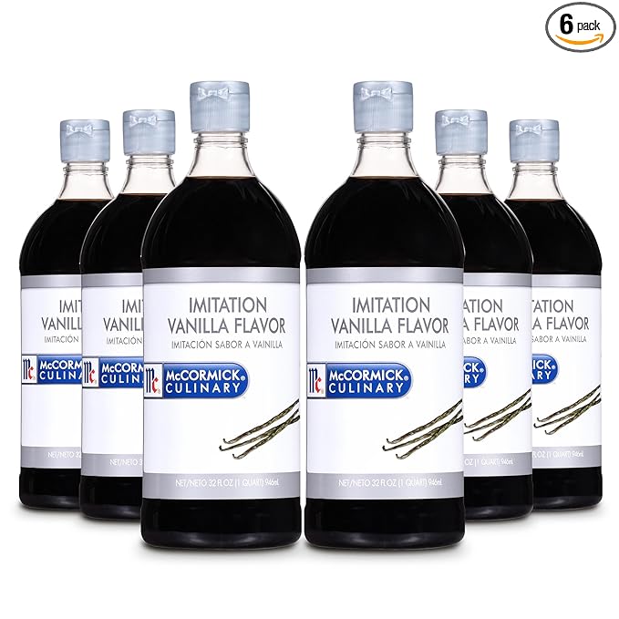 McCormick Culinary Imitation Vanilla Flavoring, 32 fl oz (Pack of 6) - Six 32 Fluid Ounce Bottles of Imitation Vanilla Extract for Baking, Best for Cakes, Frostings, Desserts and More