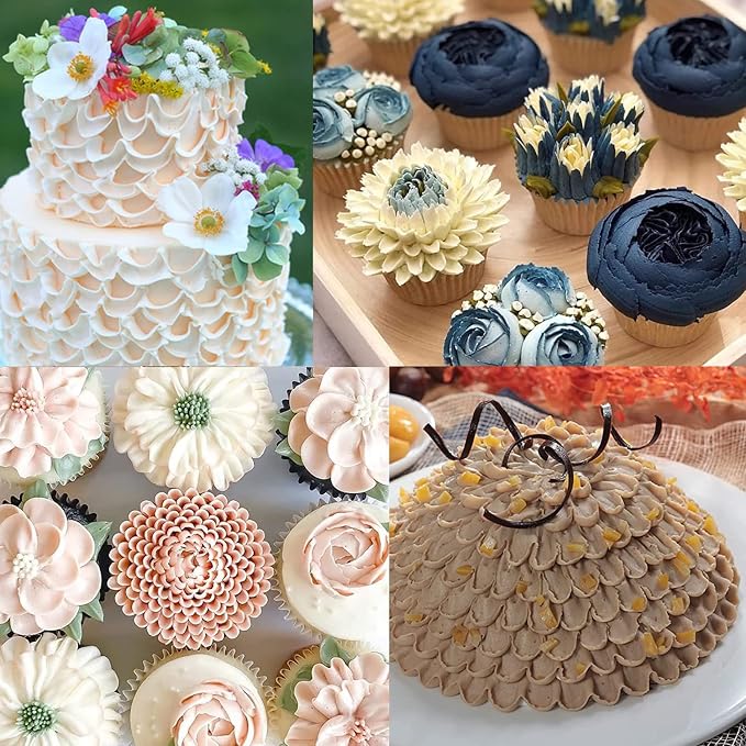 Chrysanthemum Sunflowers Peony Piping Tip,Rose Flower Tulip Frosting Tips,Icing Piping Nozzles Set Cupcake Pastry Tool Cake Decorating Kit
