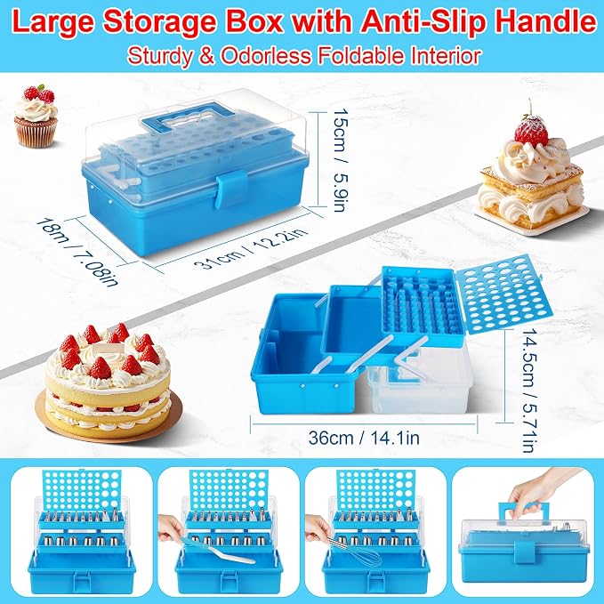 366 Pcs Cake Decorating Tools Supplies Kit With Storage box,Dessert Piping Syringe And Icing Tips Set,Cupcake Decorating Piping Kit for Beginners,Baking Enthusiasts And Professionals