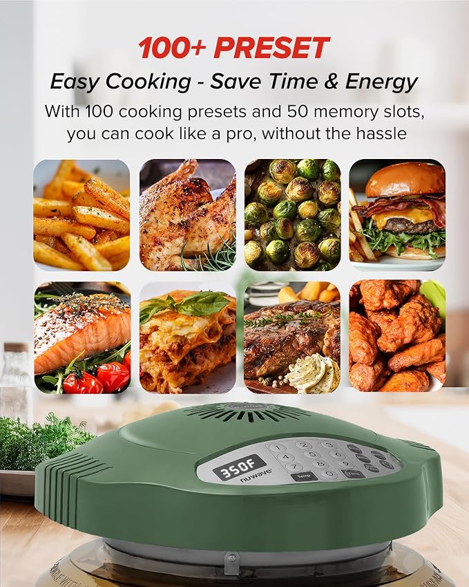 Nuwave Pro Plus 2 Countertop Infrared Oven with Stainless Steel Extender Ring, Triple Combo Cooking Power, Adjustable Temperature Control, Large Capacity Roaster, Air Fryer & Convection Oven, 20675V01