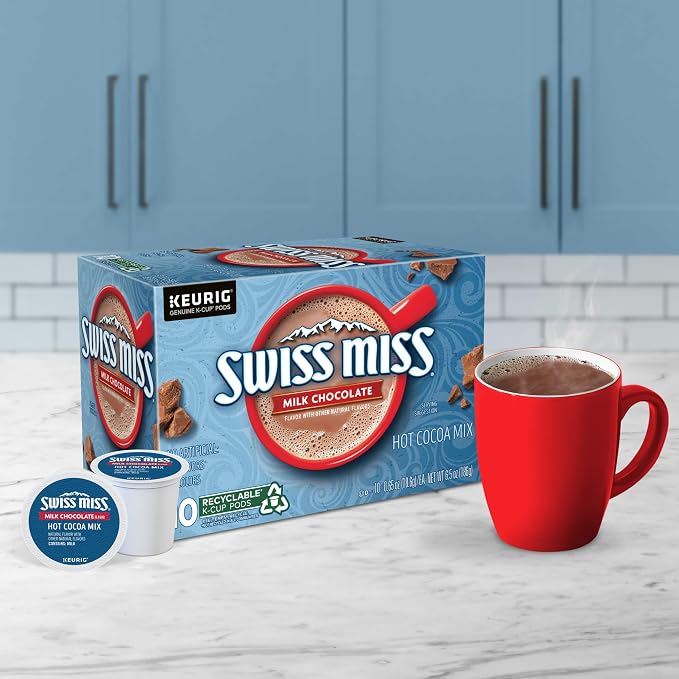 Swiss Miss Milk Chocolate Hot Cocoa, Keurig Single-Serve K-Cup Pods, 60 Count (6 Packs of 10)