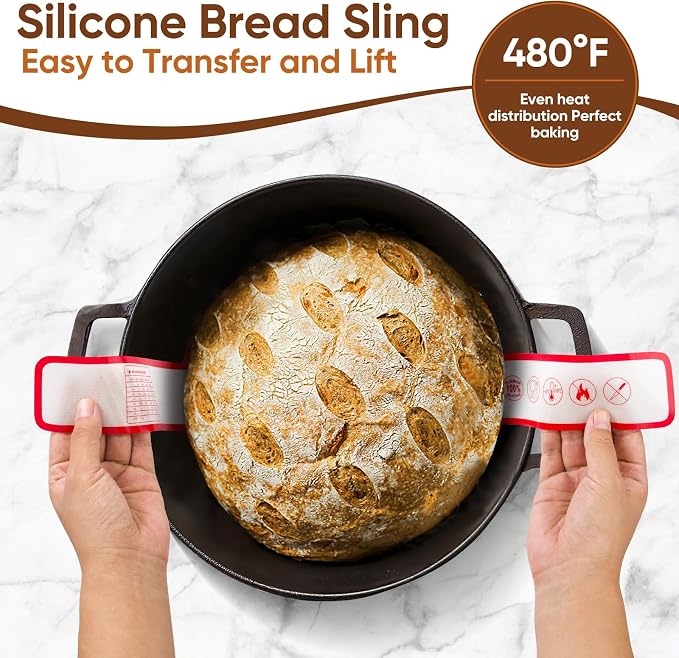 Sourdough Starter Kit with Round 9" & Oval 10" Banneton Bread Proofing Baskets, Starter Jar, Dough Whisk, Scraper & Bread Sling, Complete Sourdough Bread Baking Supplies Gift Set for Home Bakers