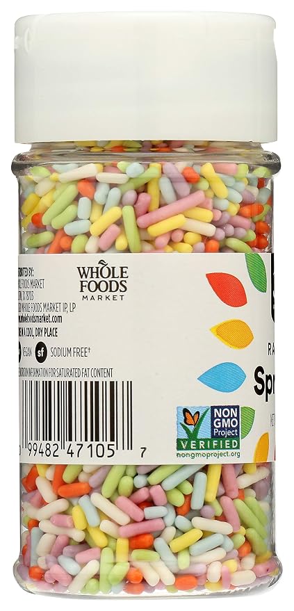 365 by Whole Foods Market, Rainbow Sprinkles, 2.75 Ounce, vegan (Pack of 2)